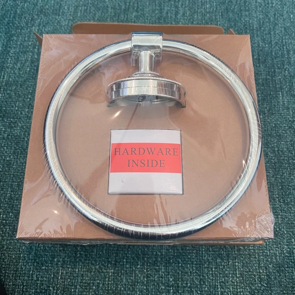 Restoration Hardware Chrome Towel Ring Set